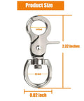 Product dimensions of Thirty Piece Kickass Heavy Duty Trigger Snap Hooks With Swivel Action Zinc Alloy Build, showing 2.32 inch length.