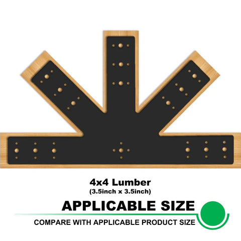 Gable Plate For Pergola Truss Roof Connector Heavy Duty 12 Pitch, Powder Coated Black, 24x13.5 Inch Bracket, One Eighth Inch Thick Steel, Beefy Pergola Framing Hardware
