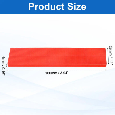 Plastic Flat Shims Set, 30 Pcs For Leveling And Spacing, 4mm (5/32 Inch) Structural Tile And Glazing Shims, Durable Red Plastic Blocks