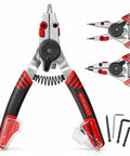 Two In One Snap Ring Pliers With Internal External Switch Reversible Design For Tool Free Quick Remove And Install Works On Internal Rings From Three Eighths To Two Inches And External Circlips From One Quarter To Two Inches Spring Loaded Tips Included