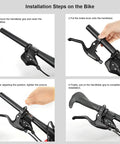 Installation of Aluminum Mountain Bike Brake Lever for 22mm Handlebar Diameter Dope 4-Finger Design With V-Brake Cantilever