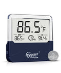 Digital Aquarium Thermometer With LCD Display Stick On Sensor For Saltwater And Freshwater Tanks Real Time Readout Max And Min Temperature For Your Fish Amphibians Reptiles And More Cordless Easy To Install, front view with CR1625 battery