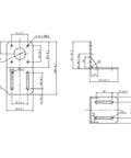 Technical drawing of Stepper Motor Mounting Bracket 42mm Fixed Bracket With Screws And Nuts DIY Pack Of 2 Sets EK1935