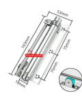 Adjustable Aluminum Door Closer With Auto Soft Close Fireproof Safe Finish, dimensions 163mm x 75mm x 7mm, diagram view