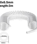 Crackin Tight Flexible Pu Air Compressor Hose Built For Snappy Tool Hookups And Faucet Spray Jobs Durable Polyurethane Tubing In Clear Six By Ten Millimeter Size, Length 3m, Flexible and transparent.