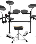 Portable Electric Drum Set With Quiet Pads And Sturdy Metal Frame For Beginners, Includes Drum Module, 4 Pads And 3 Cymbals