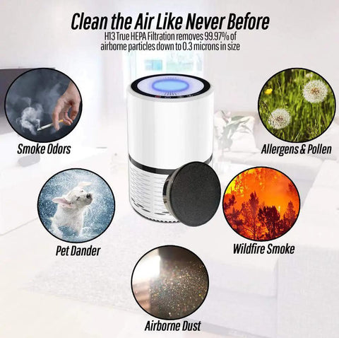 3-In-1 Replacement Filters For Geniani G-2000 Air Purifier, H13 Grade Main Filter With Activated Carbon showing its filtration features