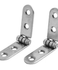 Close-up of two pieces from 20Pcs 180 Degree Foldable Hinge Set In Stainless Steel Flap Hinges Screw On For Sewing Machine Cabinet Noiseless Operation