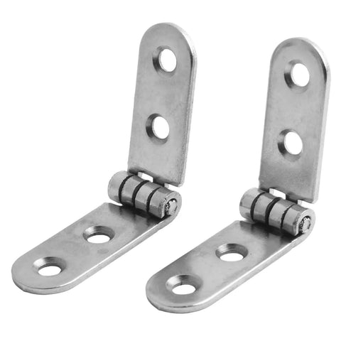 Close-up of two pieces from 20Pcs 180 Degree Foldable Hinge Set In Stainless Steel Flap Hinges Screw On For Sewing Machine Cabinet Noiseless Operation