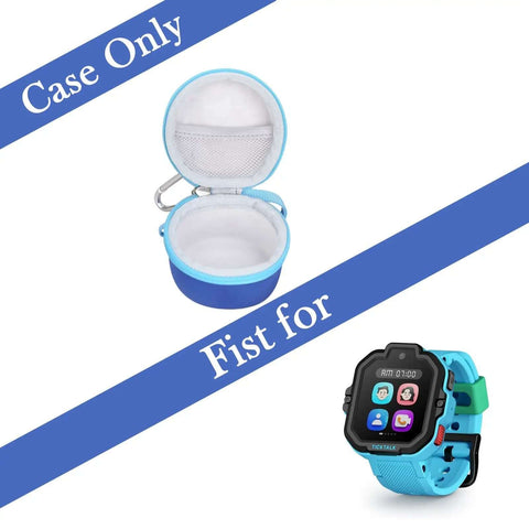 Hella Protective Hardshell Case For Kids Smartwatches Compatible With Ticktalk And Vtech Gizmo Models Built Different blue case with mesh pocket.