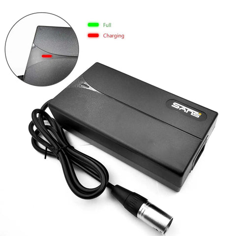54V Smart Charger For 48V Li-Ion E-Bike And E-Scooter Battery - 2A, 120V AC Input, OVP OCP SCP Protections, UL Listed, shown with cable