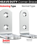 Heavy Duty Corner Braces 8 Pack Stainless Steel 40x40mm 3mm Thick Right Angle Brackets With Screws For Shelves Tables Dressers Chairs Silver Durable 90 Degree Wall Mount Hangers comparison of thickening and normal types