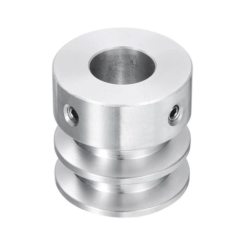 V Type Double Groove Aluminum Pulley With 14mm Bore And 30mm Outer Diameter For Motor Shaft And Drill Press Fits 6mm PU Round Belts Durable Aluminum Alloy