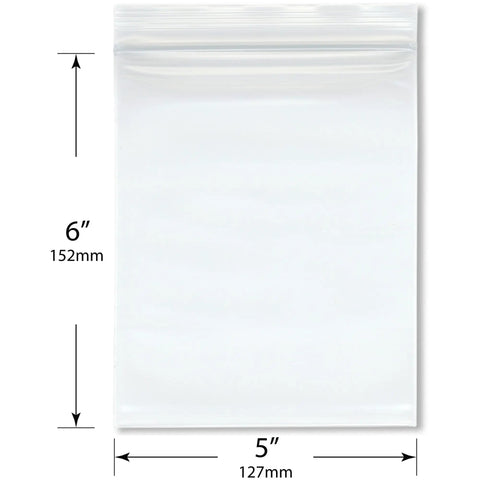 5 X 6 Inch Zipper Reclosable Bags 6 Mil Clear LDPE FDA Food Safe Heavy Duty Storage Pack Of 100 Ideal For Pantry Organization Small Parts Travel Snacks And DIY Projects, 5x6 in bag