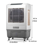 Portable Evaporative Cooler With 13.2 Gallon Tank And 120 Degree Oscillating Fan, dimensions 40.1in x 23.6in x 16.1in.