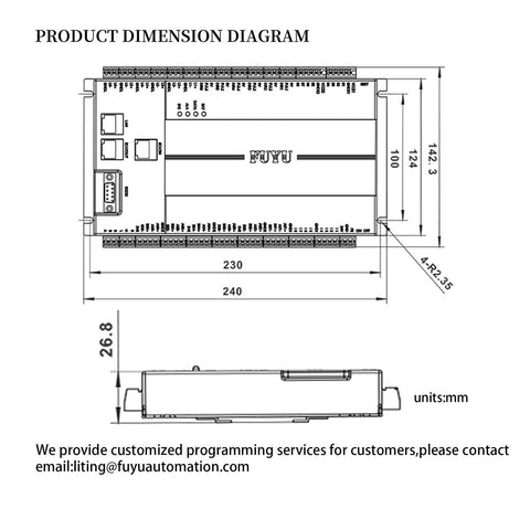 Six Axis Intelligent CNC Router Controller For Boss Level Performance, 24VDC Multi Axis Motion Board With Linear And Circular Interp, Supports C, C Plus Plus, C Sharp, Python, Modbus CAN EtherCAT, Windows And Linux Ready, 65535 Device Connections dimension diagram