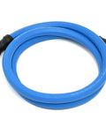 Rubber garden hose, blue, 3/4-inch diameter x 6 ft, with metal fittings and black grip connectors