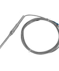 PT100 Temperature Sensor Probe In Stainless Steel, Industrial Thermocouple For Temperature Control And Monitoring, 58 To 752 Fahrenheit Range, Plug-And-Play Install And Durable For Equipment Testing, braided cable