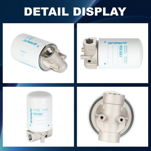 Four angles of Heavy Duty Hydraulic Oil Filter Assembly Head Ten Micron Three Quarter NPT Includes P561134 Head A