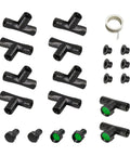 20 Piece Three Eighth Inch Soaker Hose Fittings Kit With Tees Feeders End Plugs And Male And Female Connectors For Diy Drip Irrigation System