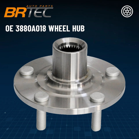 Front Wheel Hub Assembly Pair for Mitsubishi Lancer 2008-2017, Outlander 2007-2019, Outlander Sport 2011-2019, and Outlander PHEV 2018-2019 - 5 Lug Front Left and Right, OE 3380A018 930005 showing metal construction and bolts.