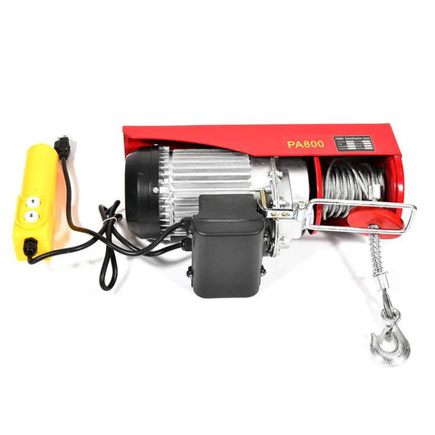 Built Tough 1500 Lb Overhead Electric Hoist Lift Crane For Garage Engine Work, Remote Control Winch with steel cable
