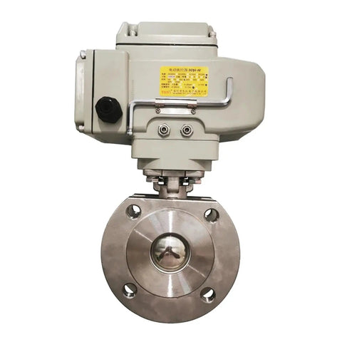 2 Inch 12 Volt Electric V Type Modulation Ball Valve For Industrial Irrigation Systems Delivers Precise Water Flow Control Built Tough For Heavy Duty Use Everyday, front view