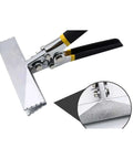 Heavy Duty Sheet Metal Bending Pliers With Wide 80mm Jaws, showing ergonomic nickel-plated steel construction for welding projects.