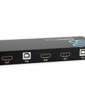 Dual 4K HDMI KVM Switch Effortlessly Toggle Between Two PCs Macs And Consoles With No Sweat features two HDMI inputs and an output.