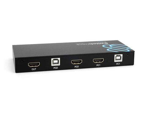 Dual 4K HDMI KVM Switch Effortlessly Toggle Between Two PCs Macs And Consoles With No Sweat features two HDMI inputs and an output.