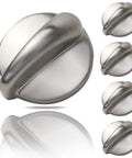 Five Pack Stove Knob Replacements For Profile Cooktop Oven Rang Easy Fit For Hotpoint RCA And Other Major US Brands WB03K10303 in stainless steel
