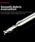 1Mm 2 Flute HSS Straight Shank End Mill Cutter Set Of 2 Center Cutting Slot And Keyway Milling Tools close-up with debris flutes.