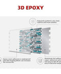 3D epoxy design of Easy Install 3D Peel And Stick Kitchen Backsplash Tiles Gray Pack Of 6 showing adhesive layers and features.