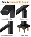 Heavy Duty Outdoor Hand Rail For 2 To 3 Steps Black Iron Style Stair Railing with rounded end cap and robust frame