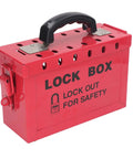 Portable Big Red Stainless Steel Lockout Tagout Box For Group Lockout Procedures 12 Locking Holes LOTO Station