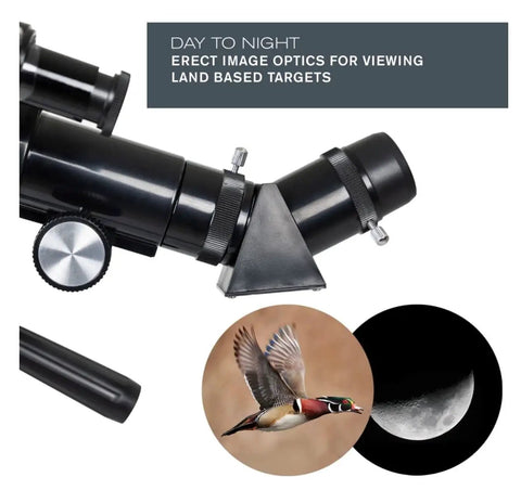 Travel Scope 60 Refractor Telescope Designed For Daylight Birdwatching And Night Sky Stargazing, lens and viewing examples