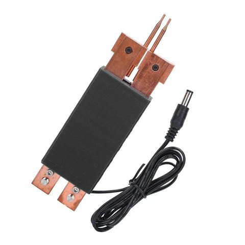 Handheld Automatic Spot Welding Pen With Double Spring Handle And Japanese Ball Point Needles for Battery Pack Assembly, showing copper tips.