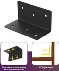 16 Piece Rock Solid L Bracket Set 2 By 2 By 4 Inch 14 Gauge Steel Corner Brackets With Matte Black Finish showcasing a sturdy right angle bracket.