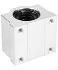 SC30UU 30mm Linear Motion Ball Bearing Slide Block in Precision Aluminum Alloy showing smooth exterior and black ball bearing.