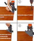 Step-by-step assembly of heavy duty mobile base wheels kit for woodworking equipment 400 lb capacity, 3 inch rubber casters shown on wooden panel.