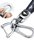 Top Shelf Genuine Leather Car Keychain With Mirror Polish Zinc Alloy Hook Fresh Daily Grind Accessory For Ford Mustang Owners sleek hook detail
