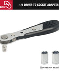 Compact 22 Piece Mini Ratchet Set With 1/4 Inch Drive Right Angle Screwdriver And 36 Tooth Ratcheting Wrench Bits For Tight Spots