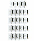 Bang For The Buck 15 Amp GfcI Outlet Set Hella Weather Resistant With Bright Led Indicator and Rock Solid Ground Fault Protection Includes Easy Install White Wall Plates and ETL Certified Safety Rating displayed in a grid arrangement.