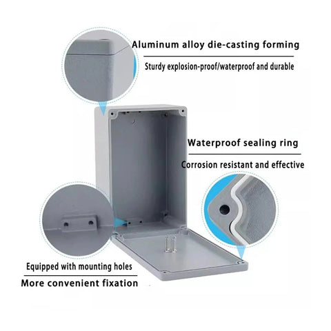 PXFOCOYD aluminum explosion-proof push-button junction box, IP67 outdoor metal housing 188x120x78mm