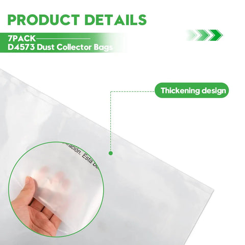 Close-up of Heavy Duty Dust Collector Bag Thickened 19x33 Inches 5 Mil showing thickening design for Shop Vac systems.