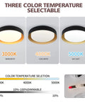 Dope Modern LED Flush Mount Ceiling Light 14 Inch 24W Dimmable Black and Gold Ceiling Lamp With 3 CCT Adjustable color options
