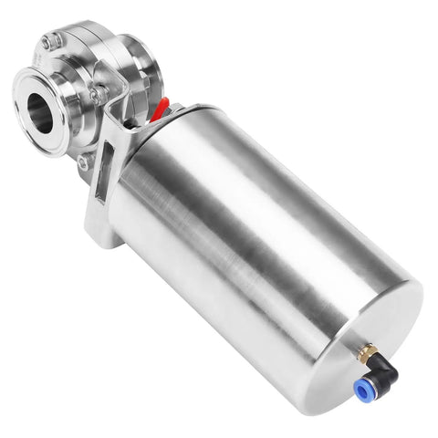 1.5 Inch Tri Clamp Sanitary Butterfly Valve with Pneumatic Actuator, SS304 Stainless, Single Acting Return, Sterilizable