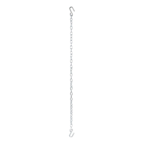 48 Inch Trailer Safety Chain With Three Eighths Inch S Hooks, Grade 30 Chain, Two Thousand Pound Break Strength For Towing