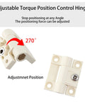 Adjustable Torque Position Control Cabinet Hinges 43x36mm White Plastic, 2 Pack With 8 Screws, 16mm Screw Length, durable hardware.