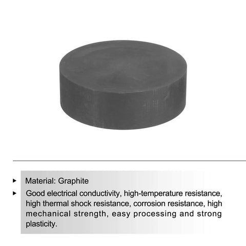 Top Notch High Purity Graphite Block Disk Ingot 80x25mm for melting and casting, showing round graphite slab with material qualities.